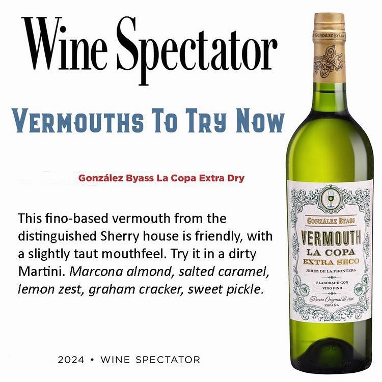 A lovely mention in the recent ‘Viva Vermouth’ feature of @wine_spectator this month 🙌 Make sure you’ve got yours chilling the fridge to enjoy as the evenings get longer ☀️ 

@lacopavermouth 

#vermouth #gonzalezbyass #winespectator #sherry #vermouthlovers #lacopavermouth #jerez #summerwine #winetime #winereview #winemagazine