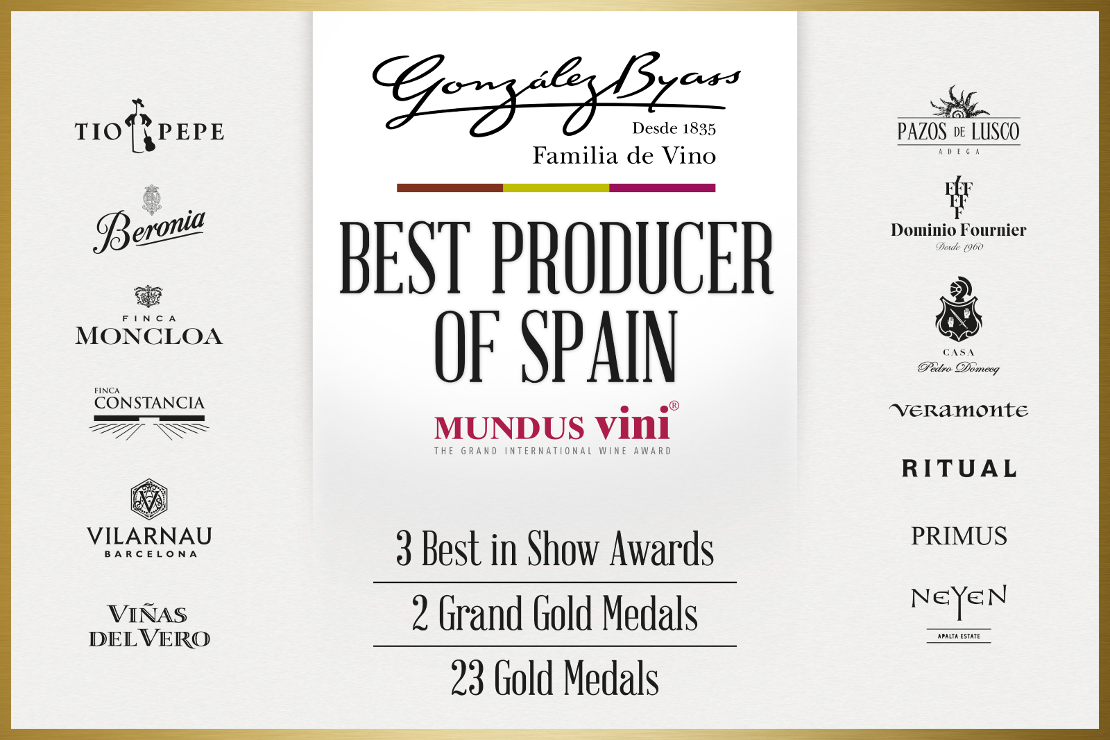 Best Producer of Spain Gonzalez Byass Mundus Vini 