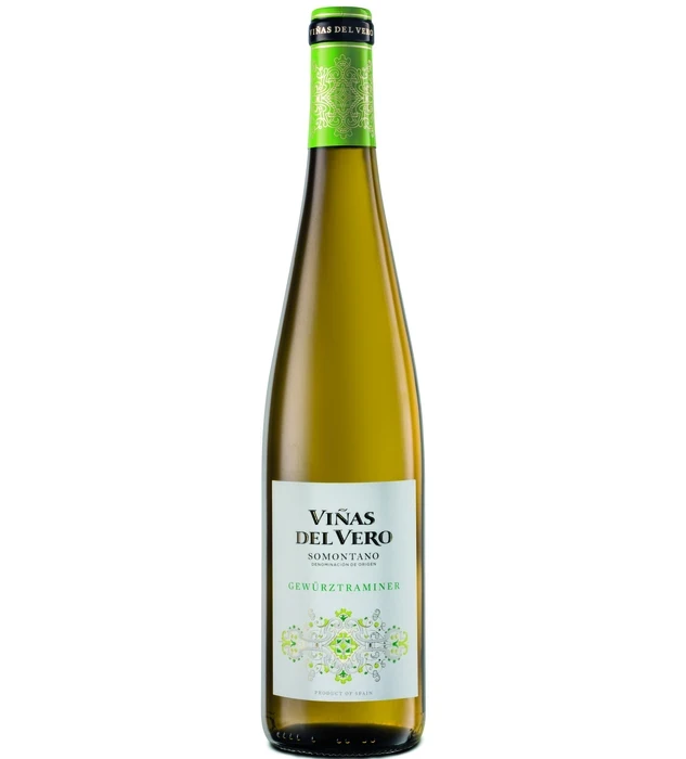 Botella Viñas del Vero Gewürtraminer, vino blanco Somontano
